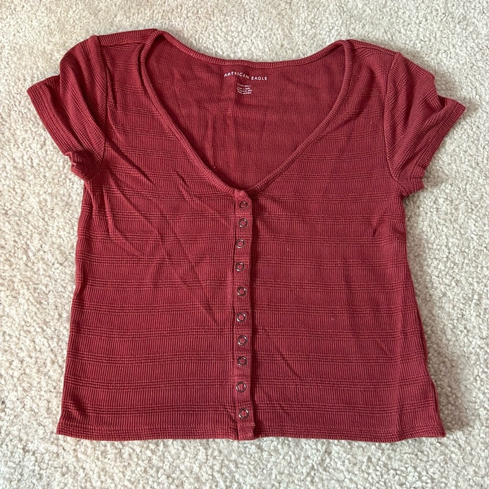 American Eagle Pink Crop Top Size XS